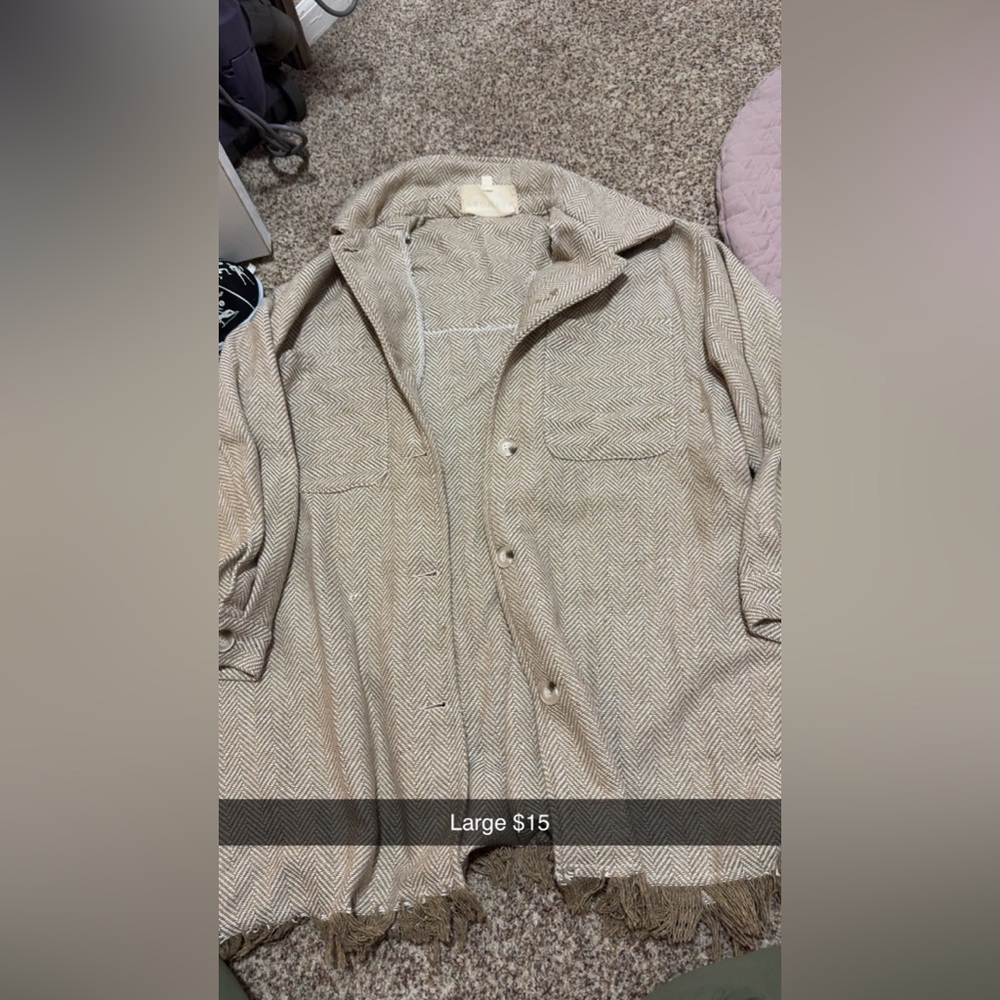 Men's Tan Herringbone Jacket